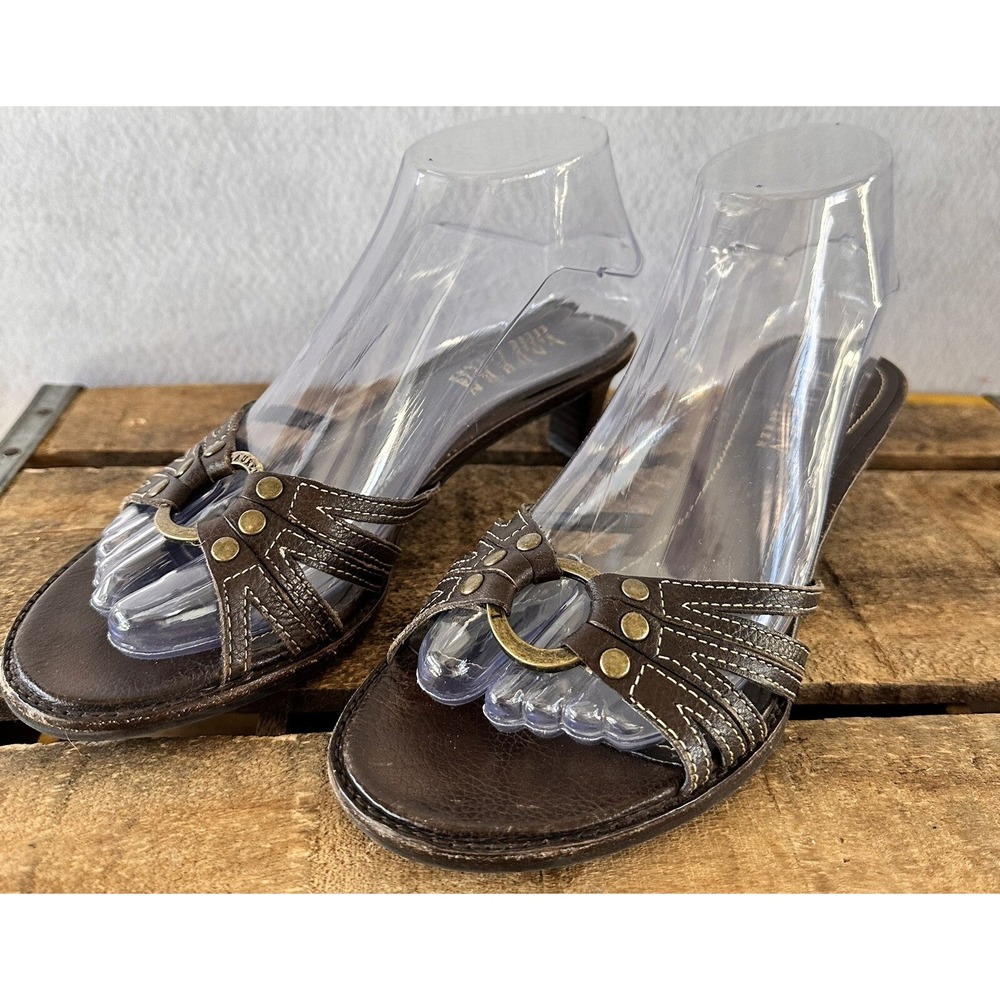 Ralph Lauren Sandals Heeled Shoes Sz 6.5 Brown Business Professional Office